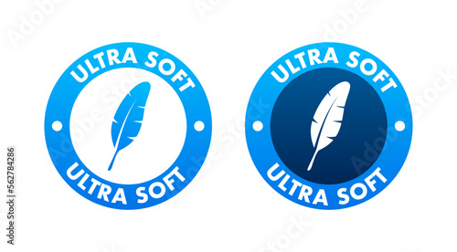 Ultra Soft icon. Bird Feather. Vector stock illustration.