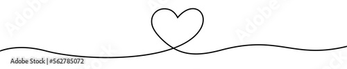 Fotografiet Hand drawn heart sketch icon, heart sketch doodle in thin line, love in line sty