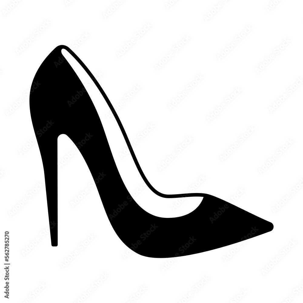 High heel shoe icon. Women elegant Shoe symbol sign for apps and websites with transparent background PNG High heel shoe icon. Women elegant Shoe symbol sign for apps and websites with transparent background PNG