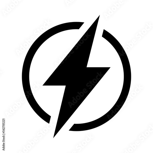 Lightning bolt icon set. Flash electric symbol. Thunderbolt flat style sign for apps and websites with transparent background PNG