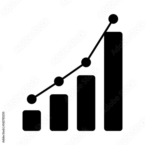 Growing bar graph icon. Financial earnings analytics graph or chart symbol sign for apps and websites with transparent background PNG
