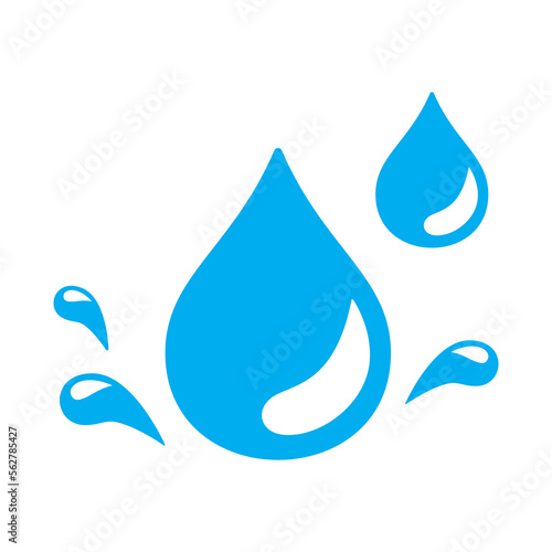 Blue water drops icon. water or oil drop symbol for apps and websites with transparent background PNG