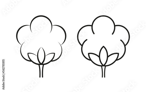 100 cotton label. Natural fiber sign. Vector stock illustration.