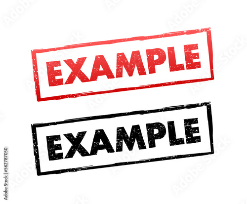 Example stamp sign grunge style. Vector stock illustration.