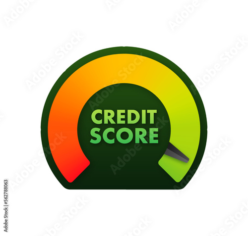 Credit score scale showing good value. Vector illustration.