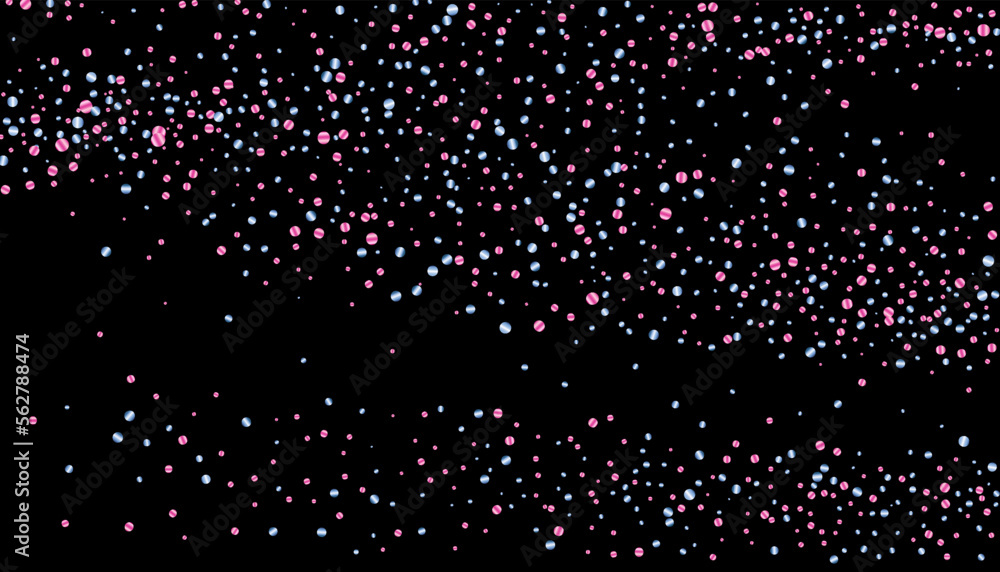 Confetti with blue and pink glitter on a black background. Shiny particles are scattered. Decorative element. Luxury background for your design, postcards, invitations, vector Confetti with blue and pink glitter on a black background. Shiny particles are scattered. Decorative element. Luxury background for your design, postcards, invitations, vector