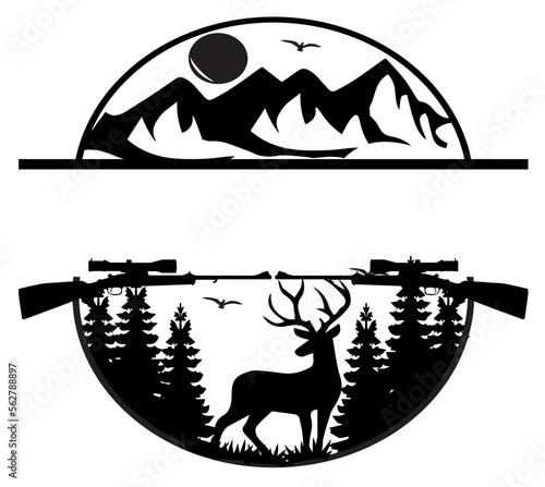 Deer Hunting name frame sign SVG png  hunter svg  hunting svg  deer svg  deer hunting svg  Pine Tree Forest svg  Hunting Monogram Frame Monogram Buck Bass SVG Laser Cut Files - Buck Sign Laser Fil