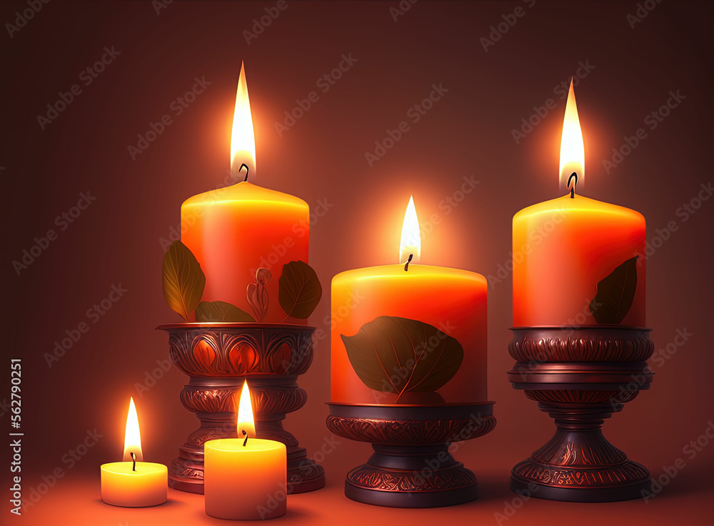 Beautiful candles. Generative AI Beautiful candles. Generative AI