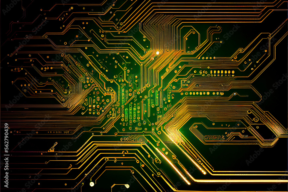 Abstract Electronic Circuit Board Background, Generative ai