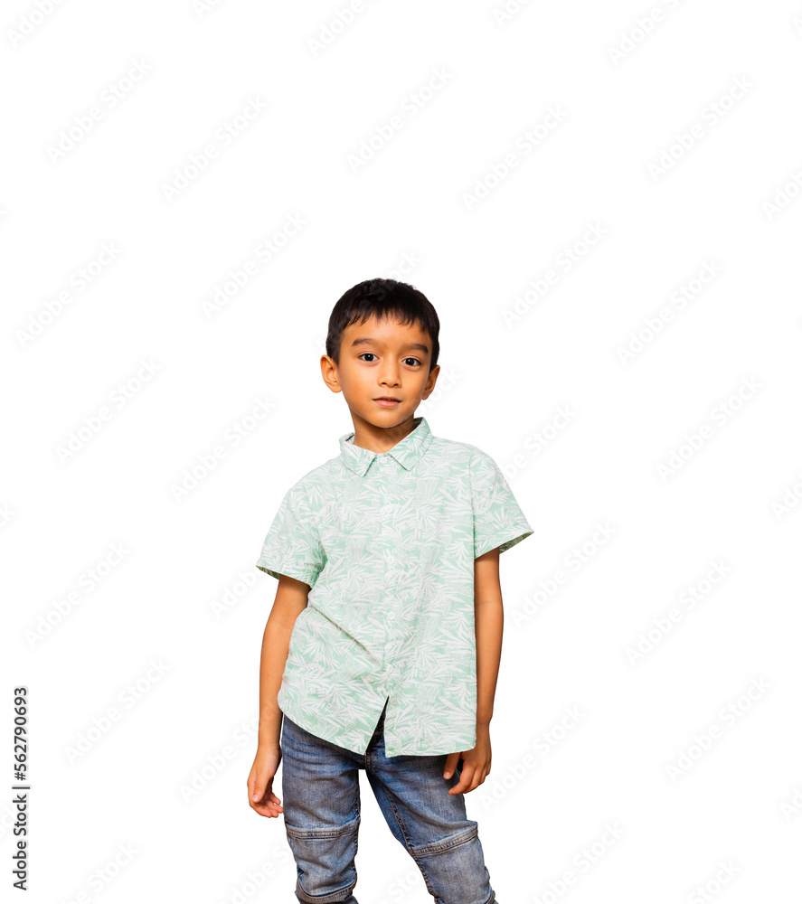 Cute little boy in casual outfit on background Cute little boy in casual outfit on background