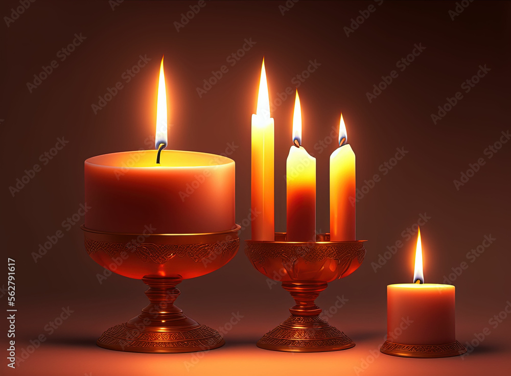 Beautiful candles. Generative AI Beautiful candles. Generative AI