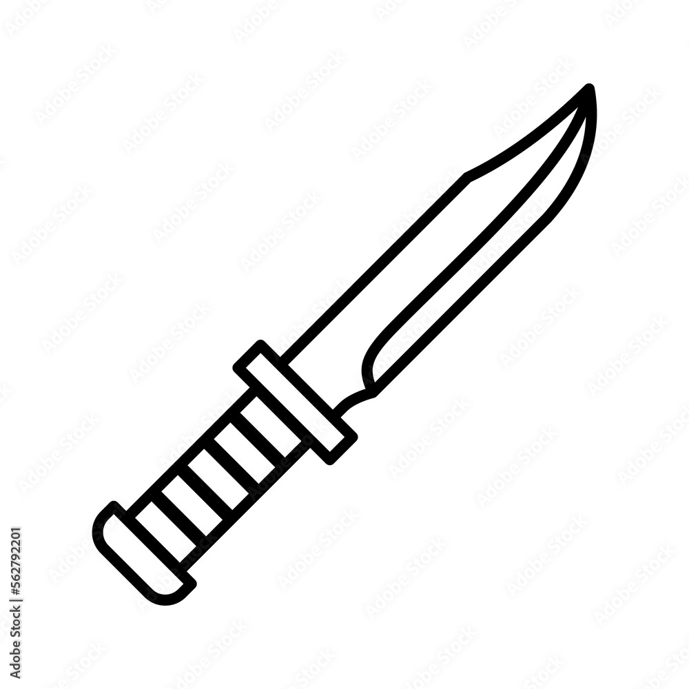 Hunting knife line icon. Weapon. Combat knife. Hunting knife line icon. Weapon. Combat knife.
