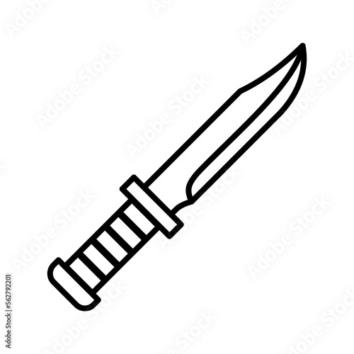 Hunting knife line icon. Weapon. Combat knife.