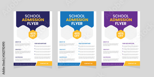 Creative and simple kids and children school admission flyer and handout concept design