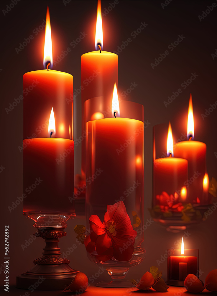 Beautiful candles. Generative AI Beautiful candles. Generative AI