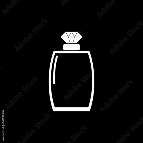 Perfume icon. Simple style perfume shop icon isolated on black
