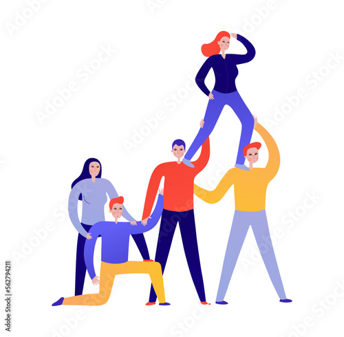 Teamwork Flat Concept