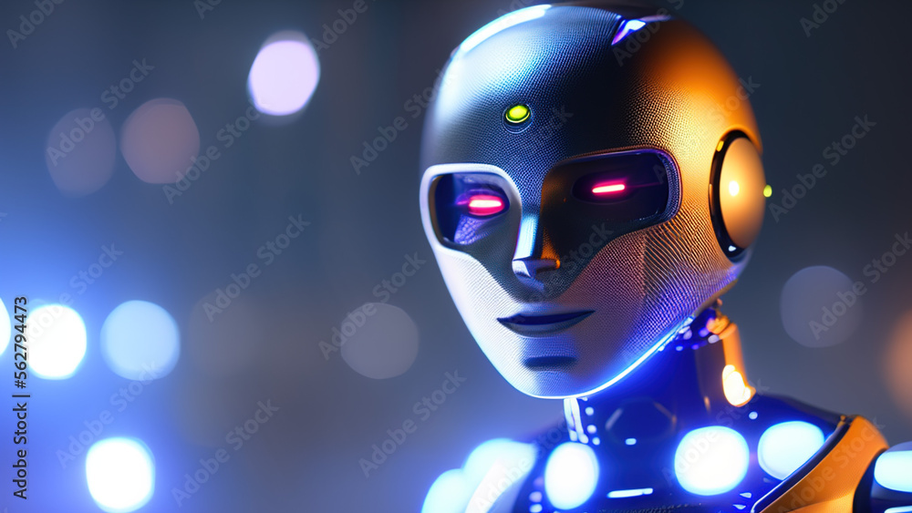 modern humanoid robot, artificial intelligence, machine, Generative AI modern humanoid robot, artificial intelligence, machine, Generative AI