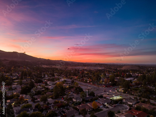 Aerial View of City of Cupertino, CA