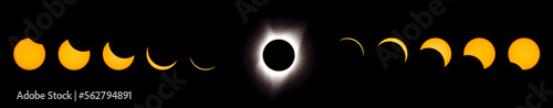 Total Solar Eclipse 2017 Photographed in Madras, Oregon. Composite Image photo