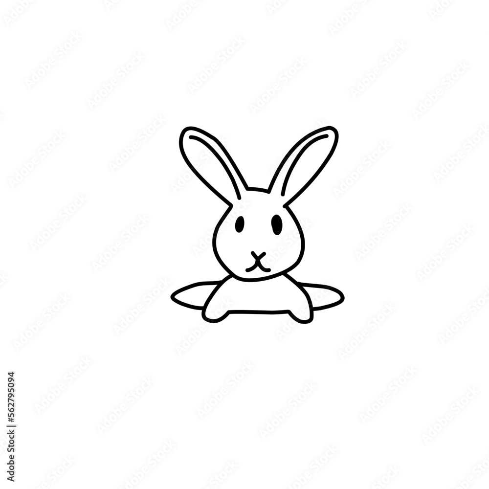 Hand drawn rabbit icons Hand drawn rabbit icons