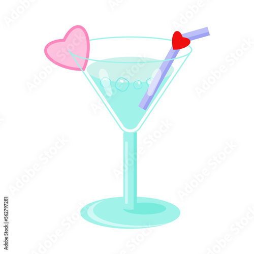 Martini glass icon with heart