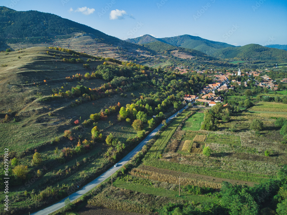 Beautiful landscape of Rimetea, a traditional village from Transylvania