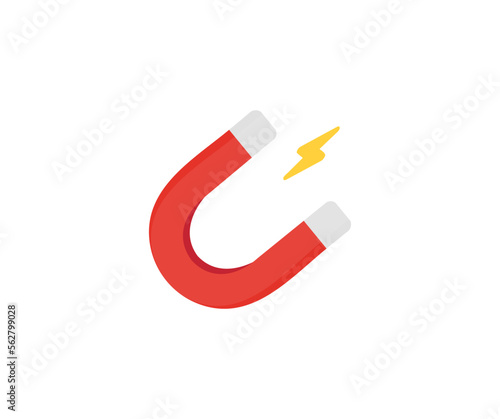 Red Magnet, horseshoe magnet logo design. Magnet vector icon on white background vector design and illustration. 