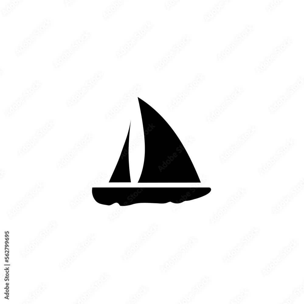 Black vector ship icon isolated