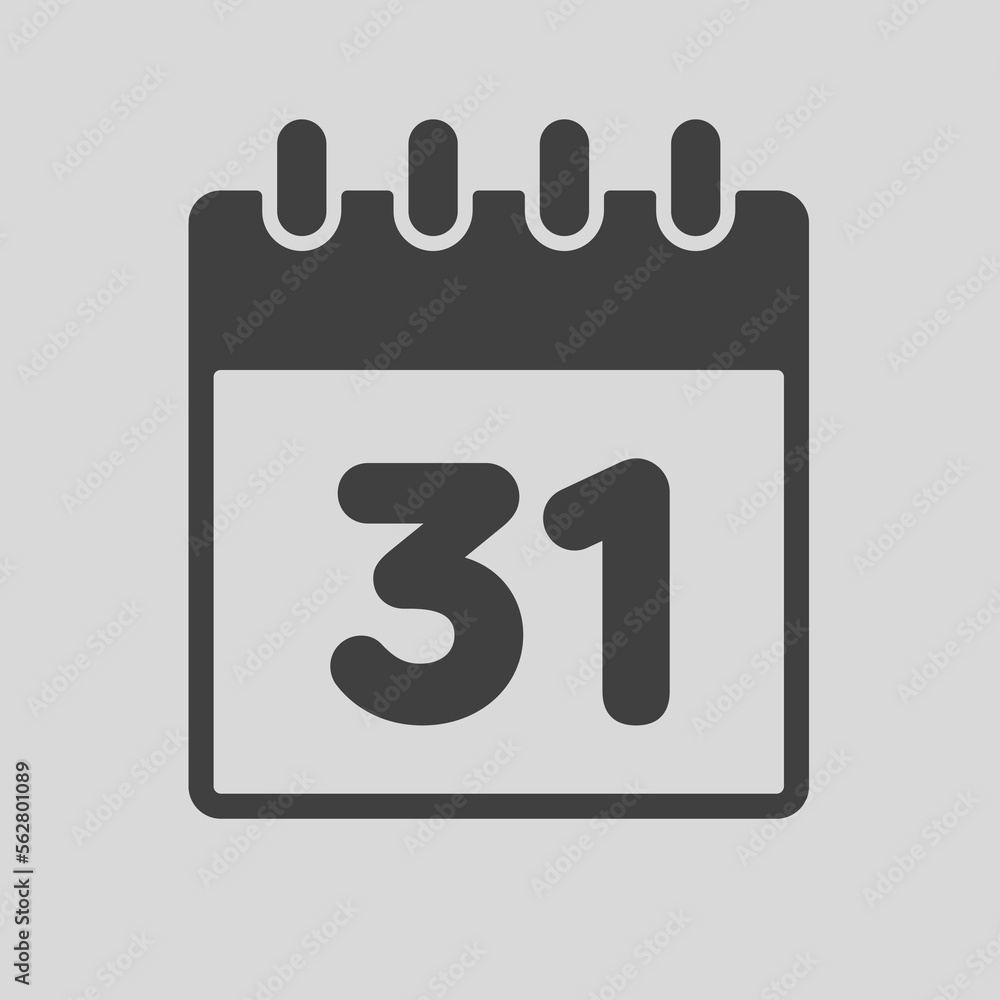 Icon page calendar day - number 31 Icon page calendar day - number 31