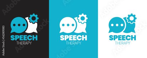 Speech Therapy clean modern and minimalist iconic brand Logo identity design with multiple color versions for business