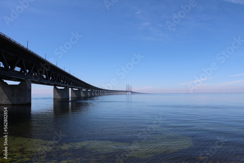 Fototapeta Naklejka Na Ścianę i Meble -  The Öresund Bridge is world's longest cable-stayed bridge for combined road and rail transport, Sweden
