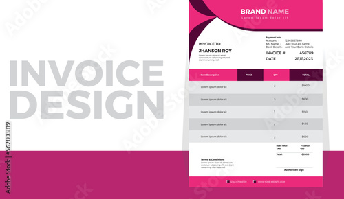 Invoice design template,Invoice design vector ,Invoice design,Creative invoice design.
