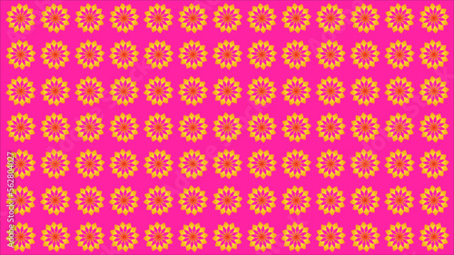illustration with flower pattern shape on magenta background