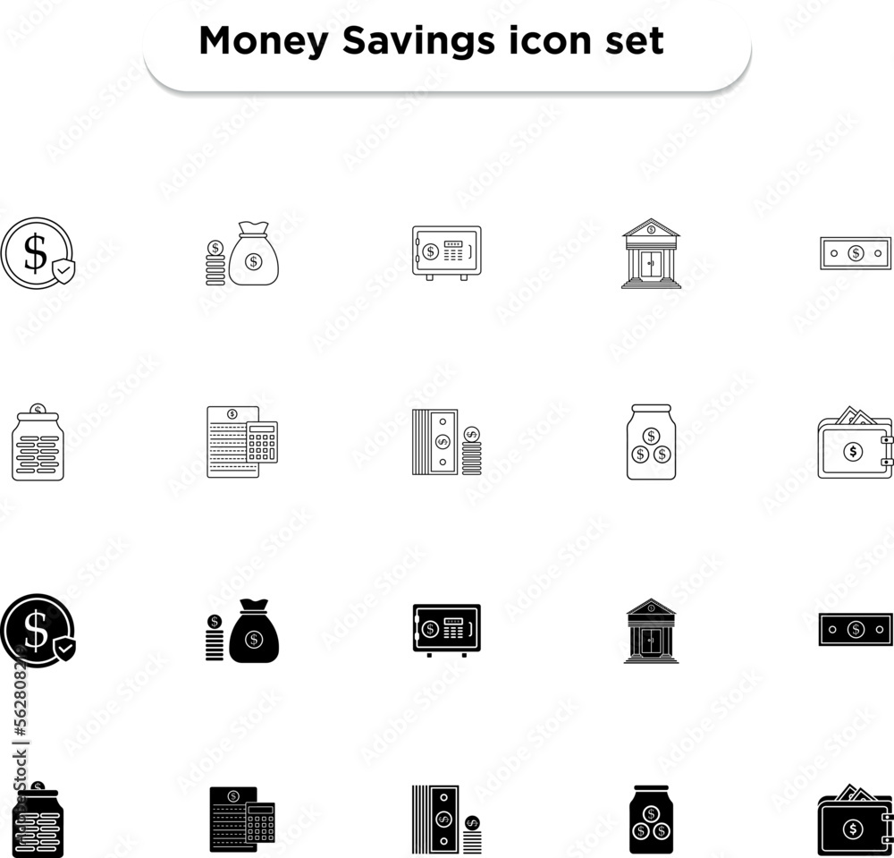 money savings Finance icon set money savings Finance icon set