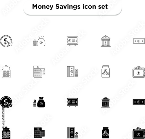 money savings Finance icon set