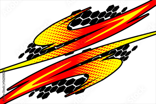 design vector background racing with unique patterns and bright colors like red and yellow