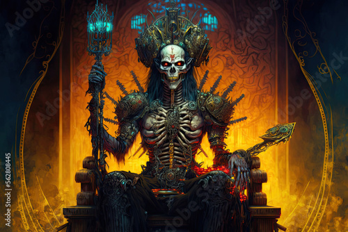Lich Lord on his Throne Generative AI