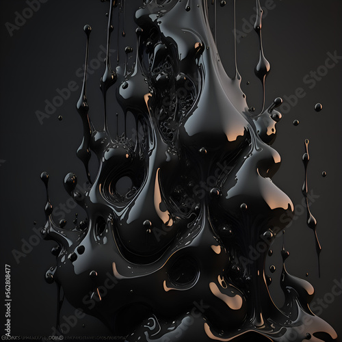 Billede på lærred black oil drops
