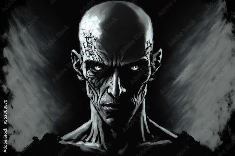 a drawing of a man with a creepy look on his face, concept art, generative ai illustration a drawing of a man with a creepy look on his face, concept art, generative ai illustration