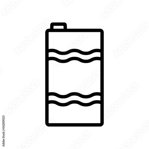 Juice box icon. Black contour linear silhouette. Front side view. Editable strokes. Vector simple flat graphic illustration. Isolated object on a white background. Isolate.