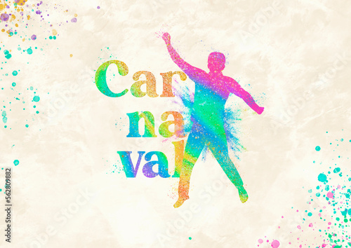 Carnaval 2023 Splash Logo Texto Glitter Silhueta Colorido Arco-  ris