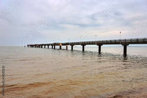 Wooden pier on the Baltic coast on the island of Usedom