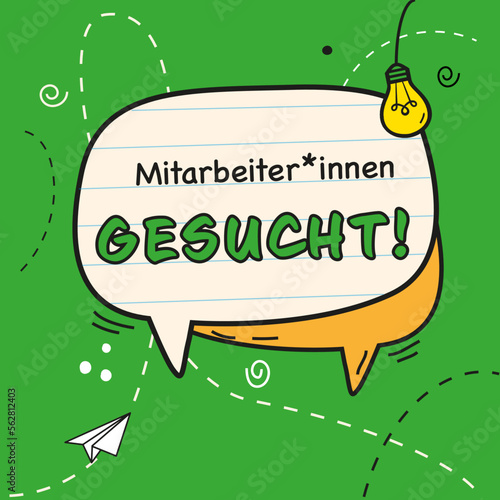 Mitarbeiter gesucht, Job Anzeige zur Mitarbeiter suche	