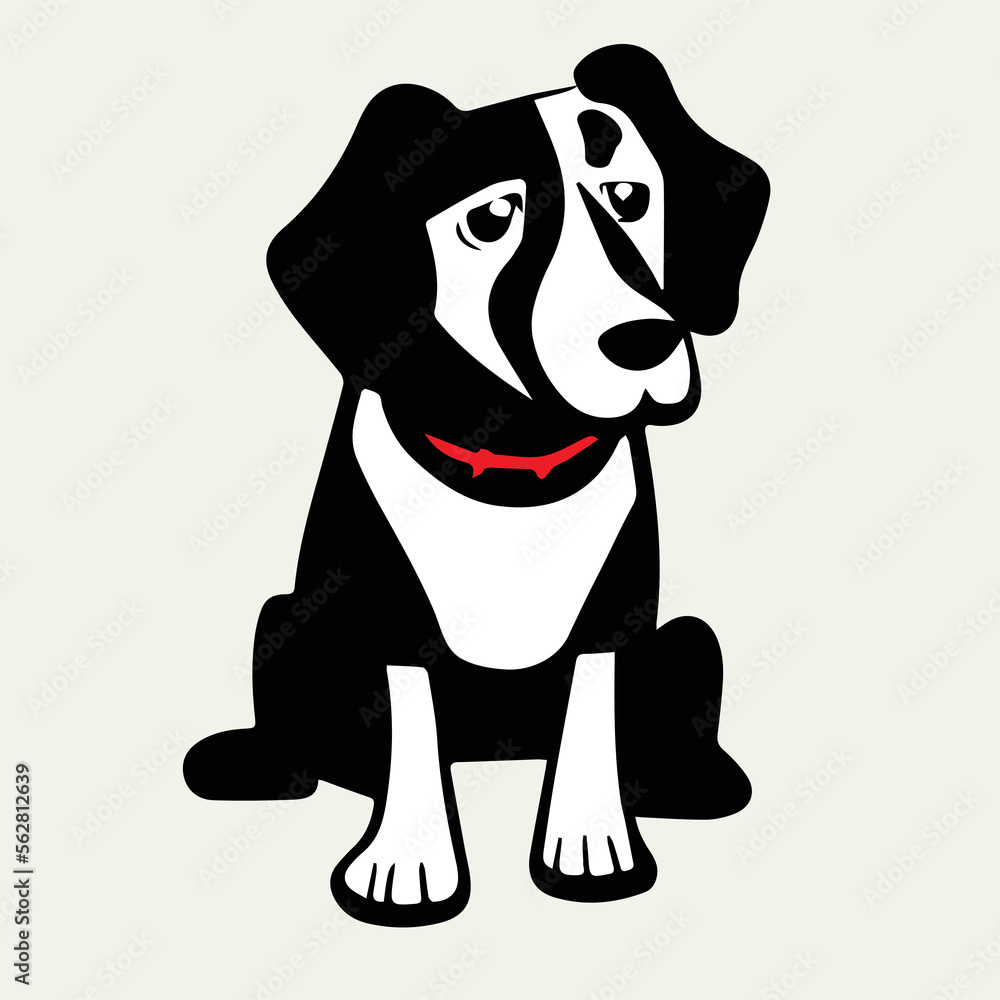 Dog simple black and white vector illustration Dog simple black and white vector illustration