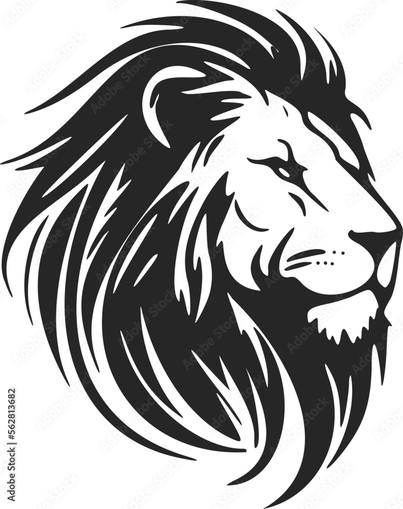 Monochrome vector logo depicting a lion.