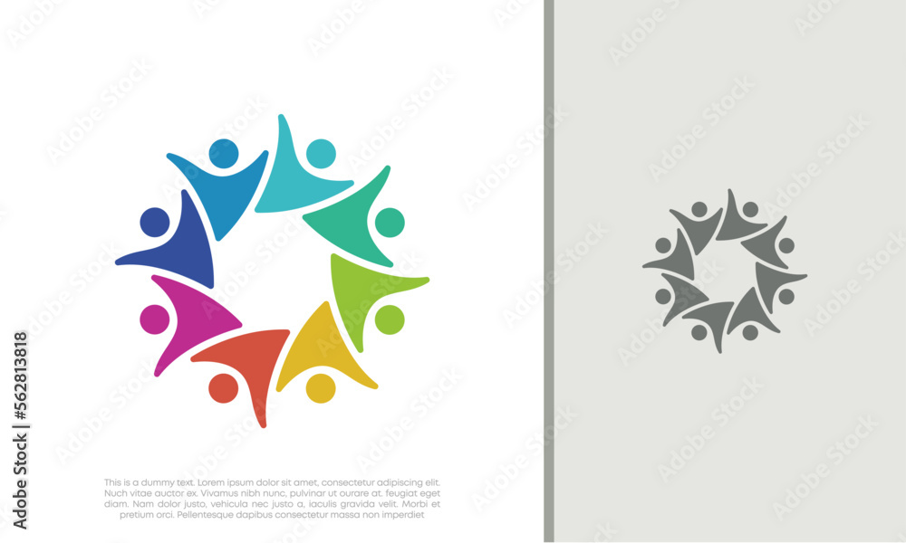 Obraz premium Global Community Logo Icon Elements Template. Community human Logo template vector. Community health care. Abstract Community logo.