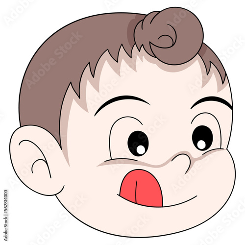 emoticon baby boy head is showing facial expressions of passionate desire