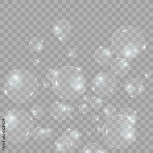 Bubble vector. soap bubble on a transparent background. Vector design. 