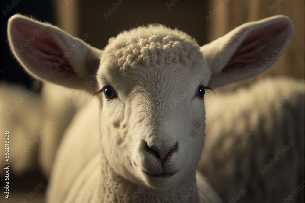 Lamb Symbolizing Jesus Christ - Easter Concept. Generative AI.